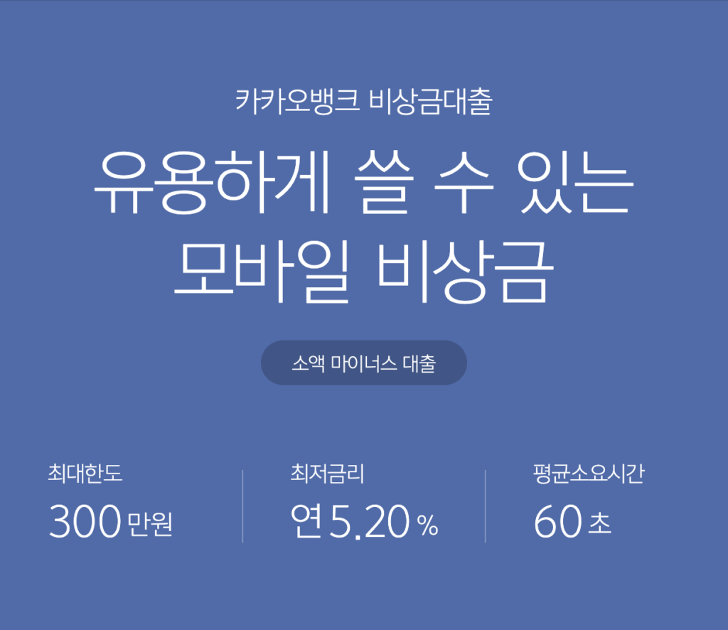 카카오뱅크 비상금대출